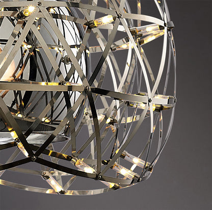 Diyas Atria 55cm  2 Light E27 with LEDs and Remote Control Stainless Steel Ceiling Pendant Light Fitting