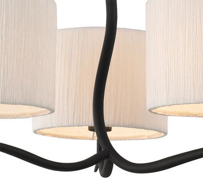 Mantra M1151 Eve Pendant 3 Light E27, Anthracite with White Round Shades