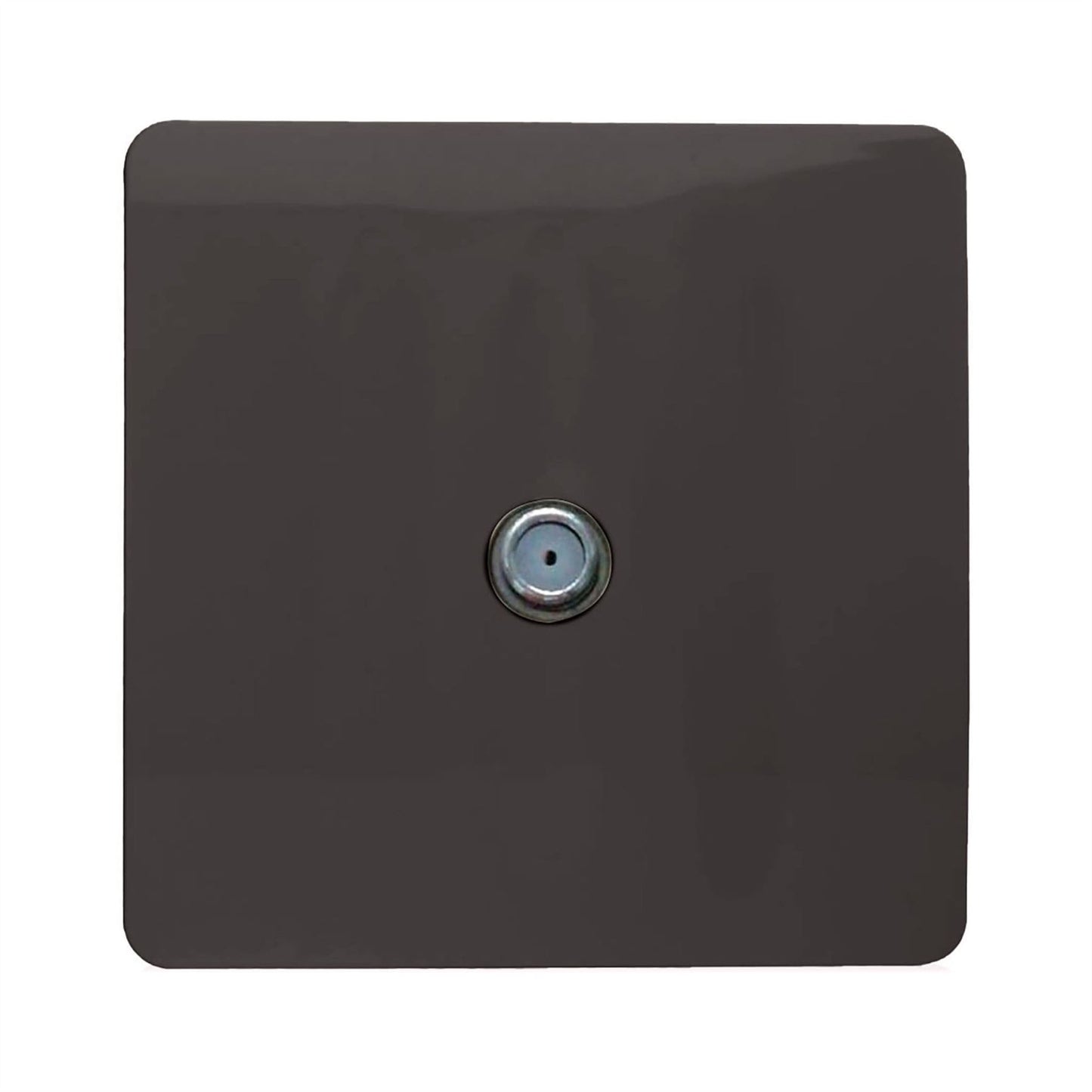 Trendi 1 Gang Artistic Modern Glossy Screwless Television Satellite Socket Dark Brown