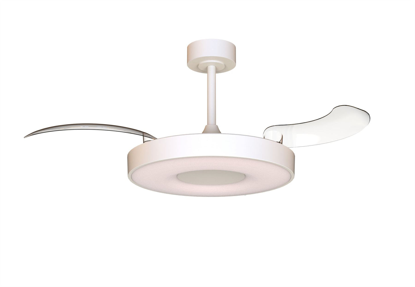 Coin Fan M 49cm 40W LED Dimmable Ceiling With Built-In 30W DC Fan, 3000-5000K Remote, APP, Alexa & Google Voice Control, 6400lm, White