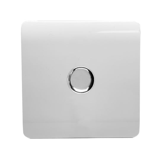 Trendi 1 Gang 2 Way 150w LED Dimmer Screwless 10 Amp Wall Light Switch in Ice White - ART-LDM150WWH