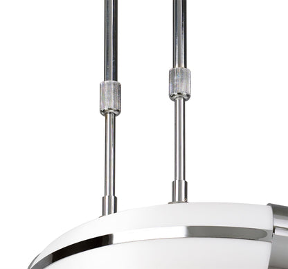 Mantra Guss Telescopic E27 3 Light E27 Bar, Polished Chrome, White Acrylic, CFL Lamps INCLUDED