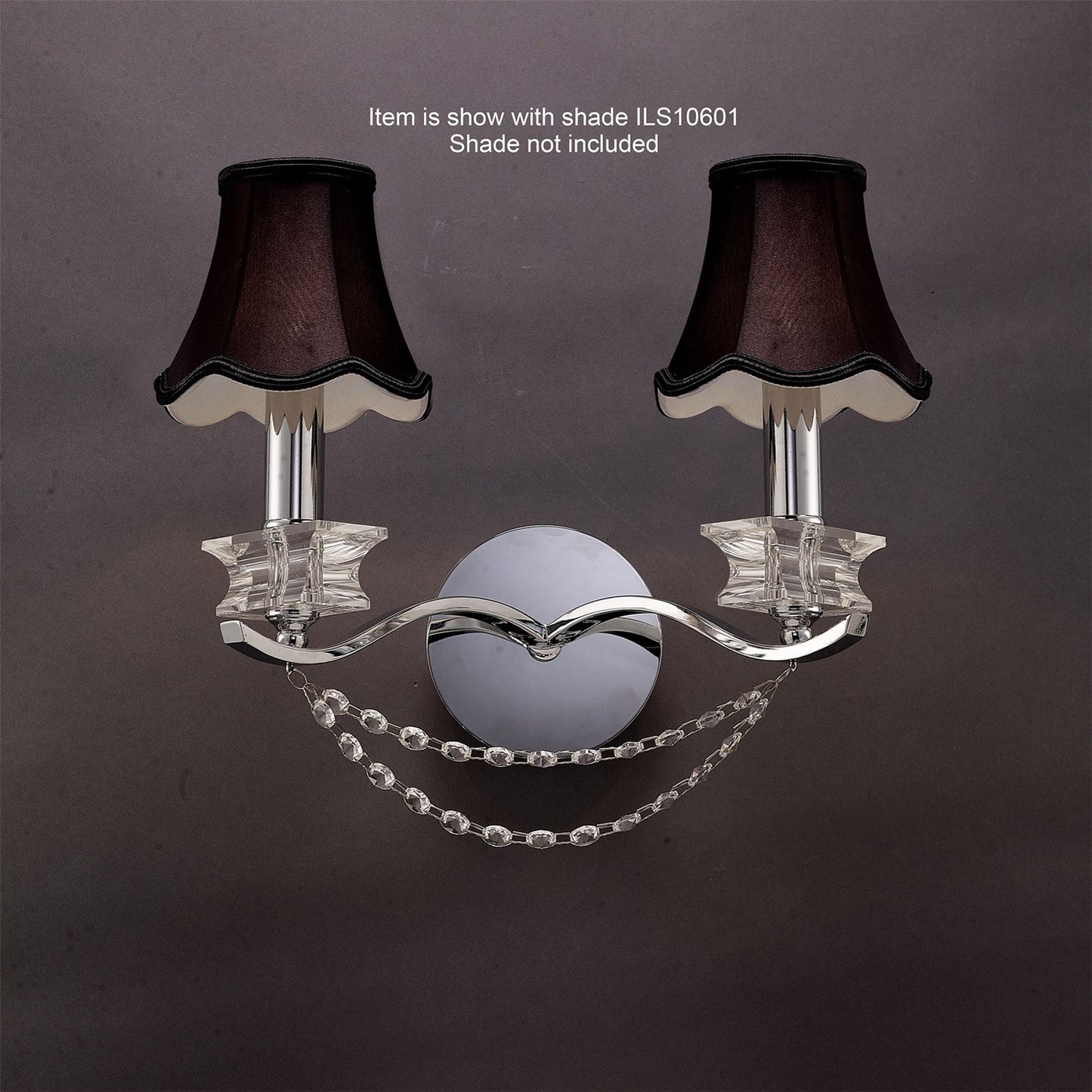 Diyas Nydia Wall Light 2 Light E14 Polished Chrome/Crystal