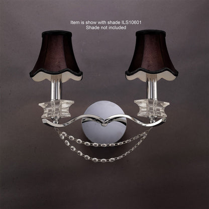 Diyas Nydia Wall Light 2 Light E14 Polished Chrome/Crystal