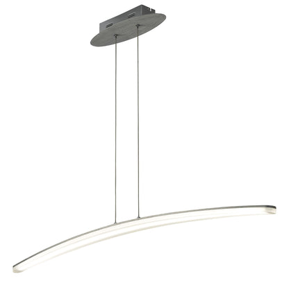 Mantra M4080 Hemisferic Linear Pendant 28W LED 110cm Bar 3000K, 1800lm, Satin Aluminium/Frosted Acrylic, 3yrs Warranty