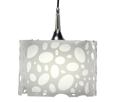 Mantra Lupin 25cm Pendant 1 Light E27, Gloss White/White Acrylic/Polished Chrome, CFL Lamps INCLUDED