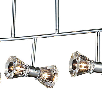 Diyas Elisa 60cm Semi Flush Bar 6 Light G4 Polished Chrome, NOT LED/CFL Compatible