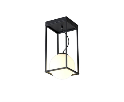 Mantra Desigual Small Tall Semi Flush, 1 Light E27, Matt Black