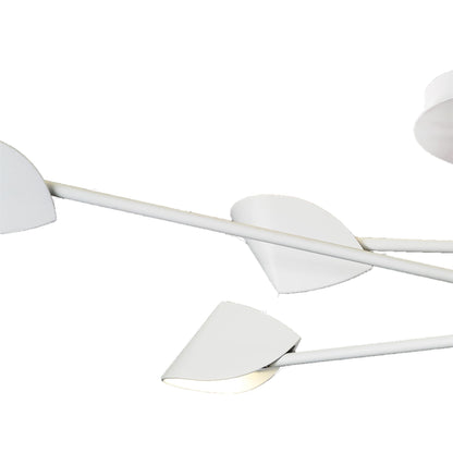 Mantra Capuccina 115cm Large 6 Light Semi Flush, 45W LED, 3000K, 3100lm, White, 3yrs Warranty