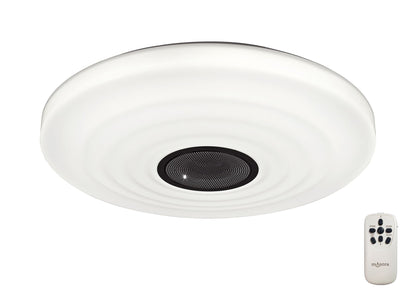 Mantra Fusion Fusion M5878 Ondas 60W LED Tunable White 3000K-6000K 4200lm, Dimmable Flush Ceiling Light with Built In 10W Speaker, Bluetooth Connection/Remote Control