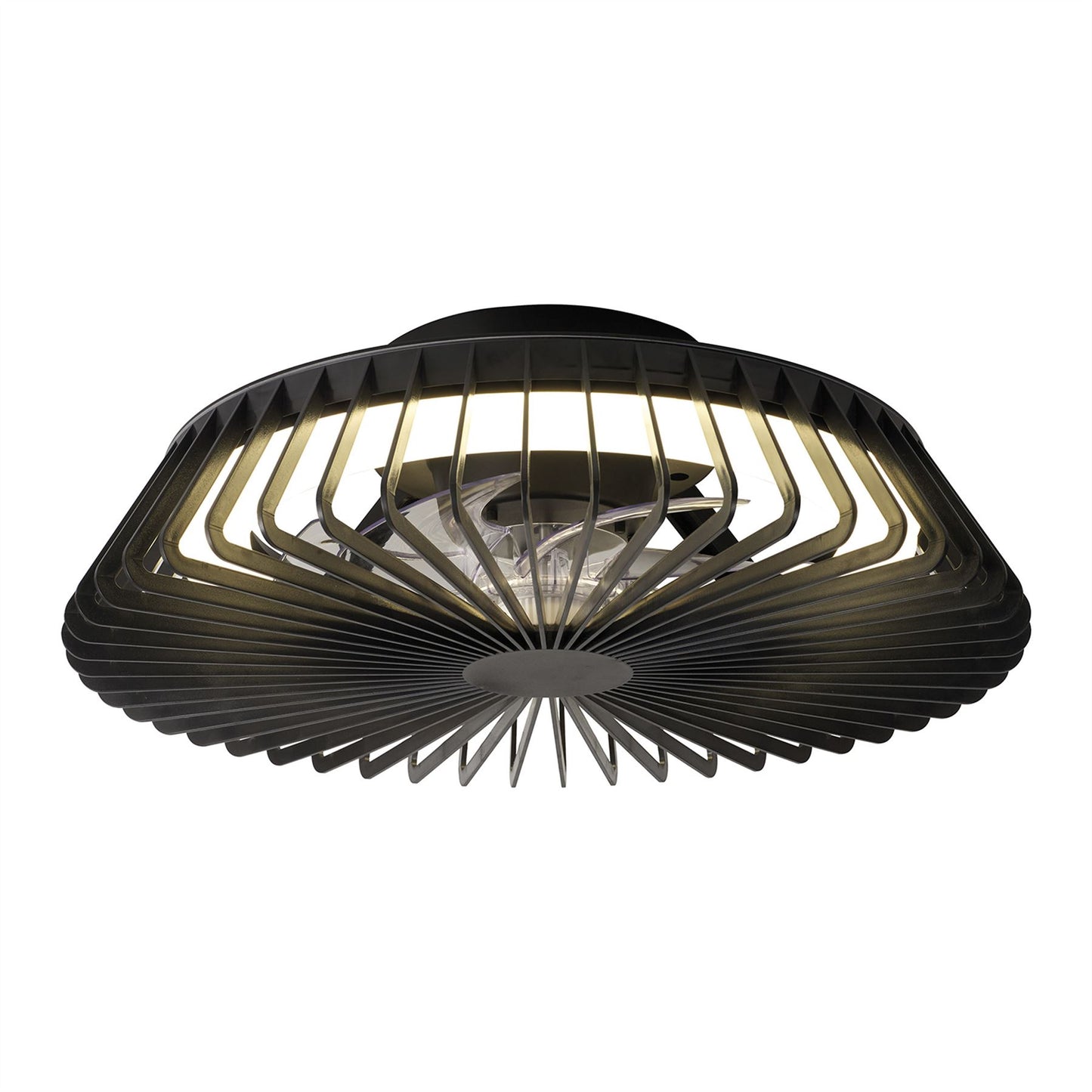 Himalaya Mini 53cm 70W LED Round Ceiling Light With 30W DC Reversible Fan, 2700-5000K Tuneable White, 4900lm, Remote Control, Black, 3yrs Warranty