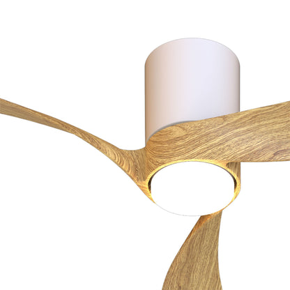 Nemo II XS 72cm 15W LED Dimmable Ceiling Light With Built-In 26W DC Fan, 3000-5000K Remote Control, 3000lm, Wood/White, 5yrs Warranty