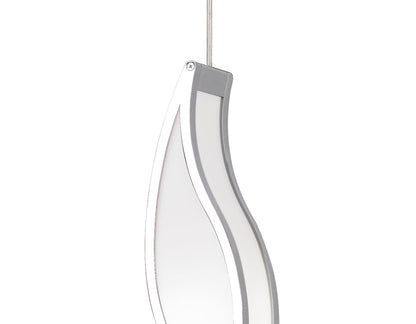 Mantra Sintesys 15cm Pendant E27 1 Light E27, Polished Chrome/White Acrylic, CFL Lamps INCLUDED