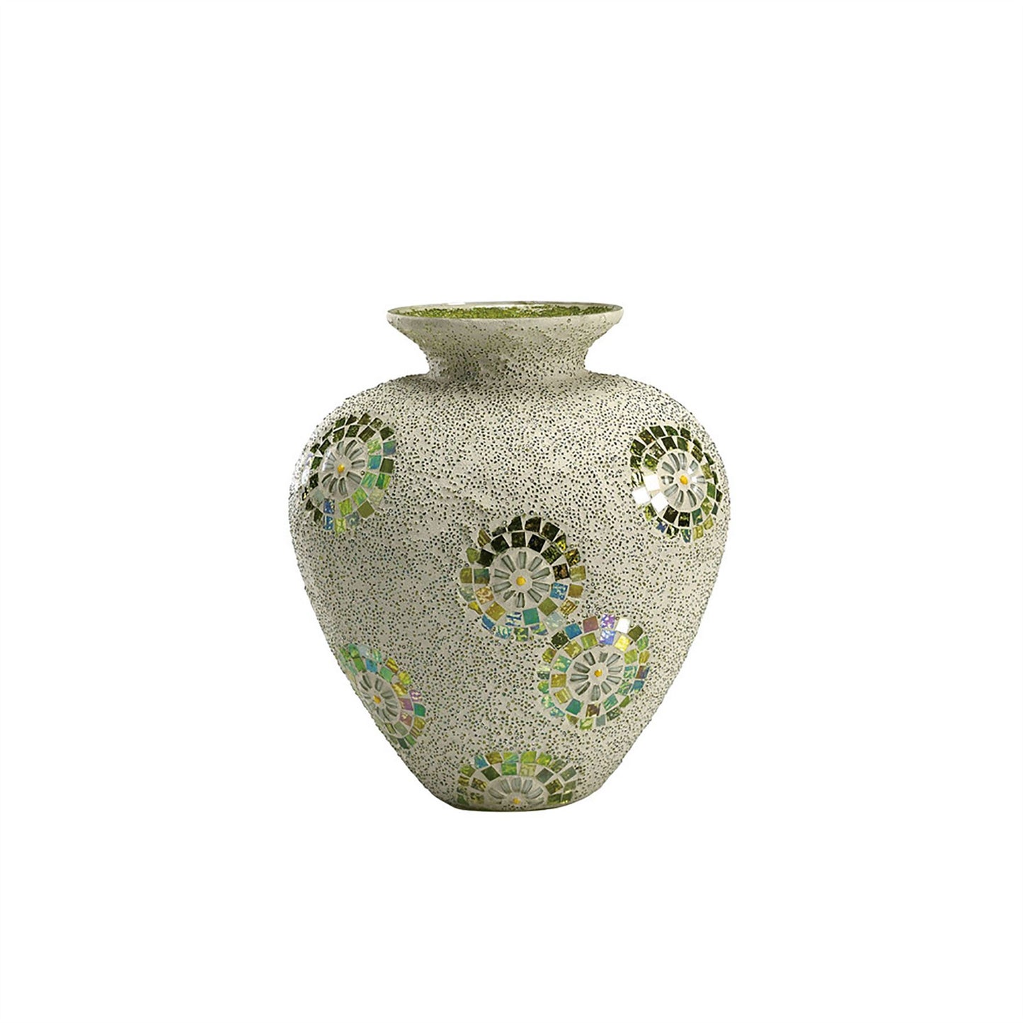 Diyas Home (DH) Floretta Mosaic Vase Large Green/Silver/White Mosaic