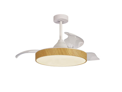 Alaska 50cm 50W LED Dimmable Ceiling Light With Built-In 30W DC Fan, 2700-5000K Remote & APP Control, 3300lm, Wood, 5yrs Warranty