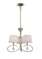 Mantra Mara 64cm Pendant 3 Light E14, French Gold with Ivory White Shades