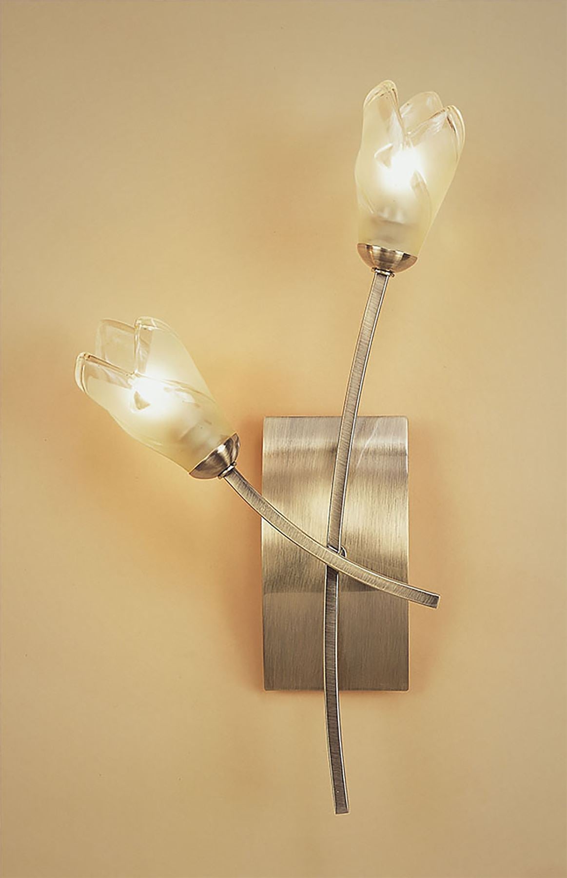 Mantra Pietra Wall Light Switched 2 Light G9, Antique Brass