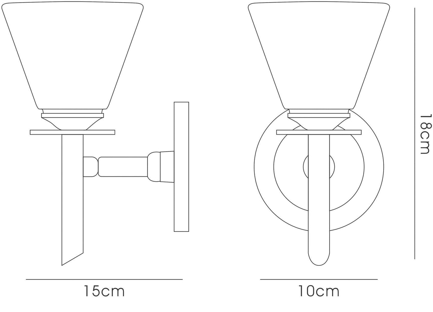 Diyas Kristina Wall Light 1 Light G9 Polished Chrome/Opal Glass