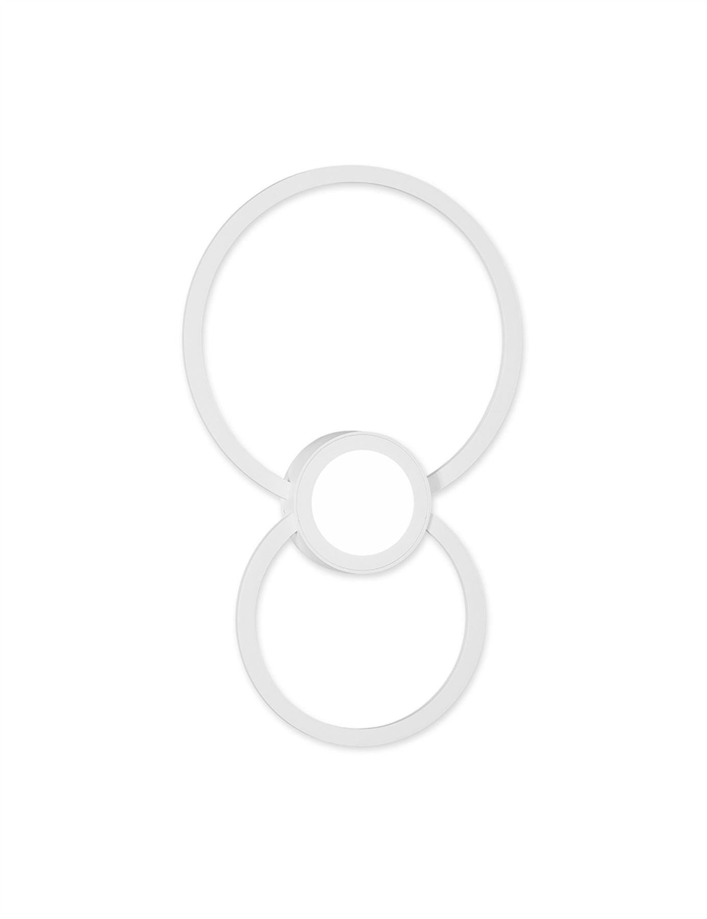 Mantra Fusion Mural Wall Light Circles, Dimmable, 24W, 3000K, 1440lm, White, 3yrs Warranty