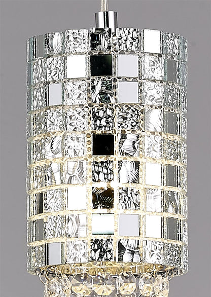 Diyas Camden 10cm Single  1 Light G9 Polished Chrome/Mosaic Glass/Crystal Ceiling Pendant Light Fitting