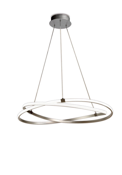 Mantra M5726 Infinity Pendant 60W LED 3000K, 4500lm, Dimmable Silver/Polished Chrome/White Acrylic, 3yrs Warranty