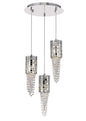 Diyas Camden 35cm  3 Light G9 Round Polished Chrome/Mosaic Glass/Crystal Ceiling Pendant Light Fitting