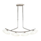 Mantra Lupa Telescopic Pendant Curved Linear Bar 4 Light G9, Polished Chrome/Frosted White Glass