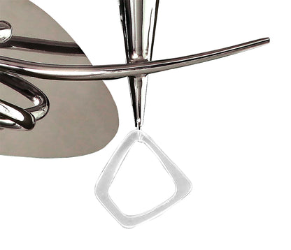Mantra Mara Wall Light Switched 2 Light E14, Polished Chrome with Ivory White Shade