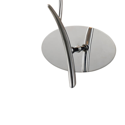 Mantra Eve Wall Light Switched 1 Light E27, Polished Chrome with White Oval Shade