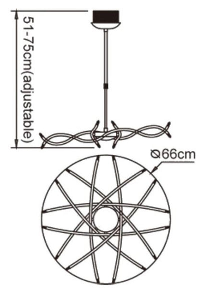 Mantra Aire 66cm Telescopic Pendant 16 Light G4 Waved Arms, Polished Chrome, NOT LED/CFL Compatible