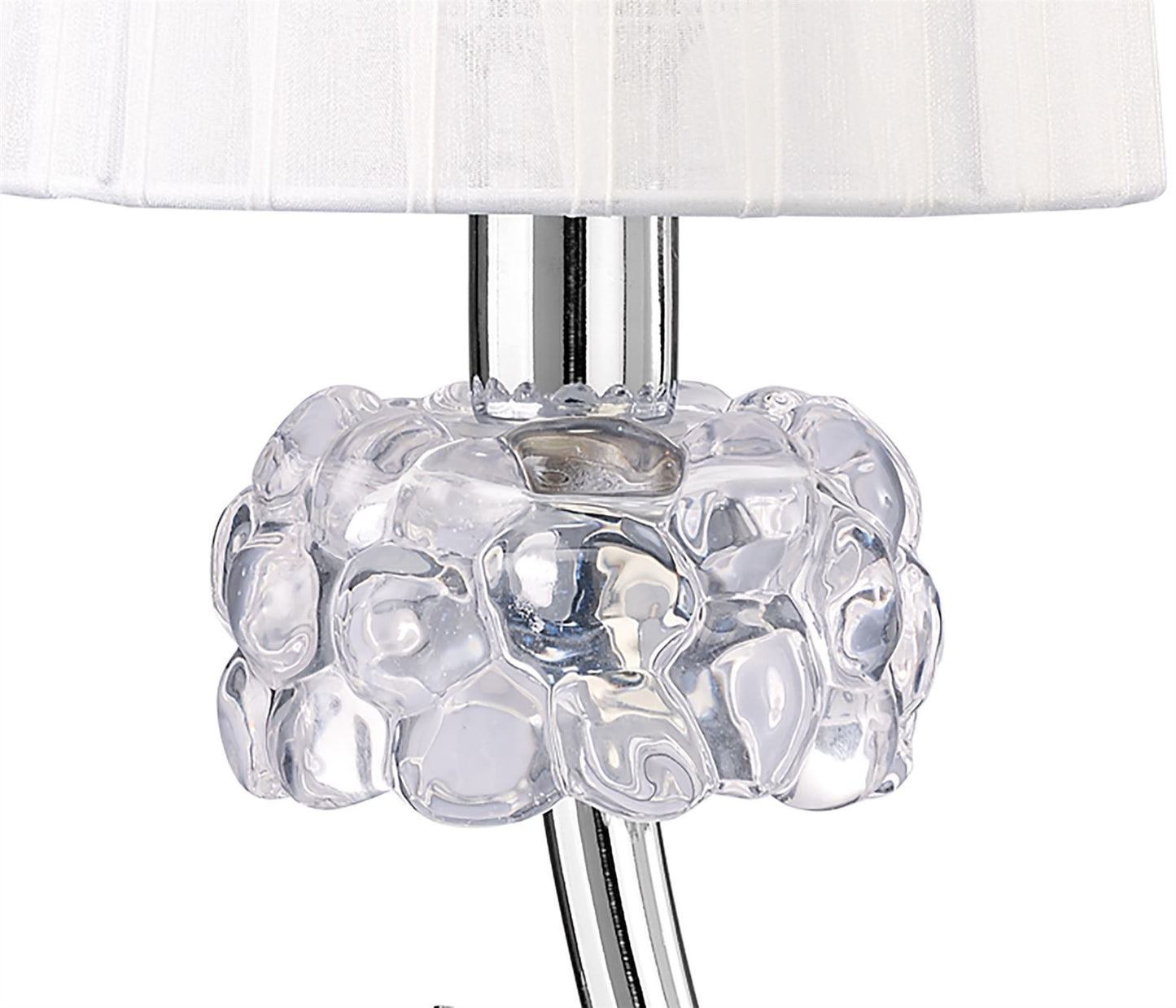 Mantra M4637 Loewe Table Lamp 1 Light E14 Small, Polished Chrome with White Shade