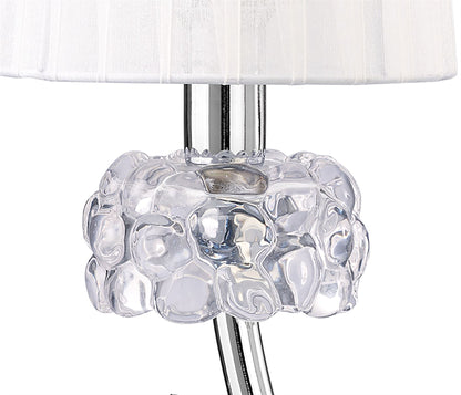 Mantra M4637 Loewe Table Lamp 1 Light E14 Small, Polished Chrome with White Shade