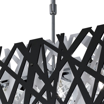 Mantra Tokio Rectangular Pendant 5 Light G9 Polished Chrome/Black/White