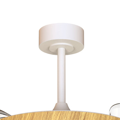 Coin Fan M 49cm 40W LED Dimmable Ceiling With Built-In 30W DC Fan, 3000-5000K Remote, APP, Alexa & Google Voice Control, 6400lm, Wood/White