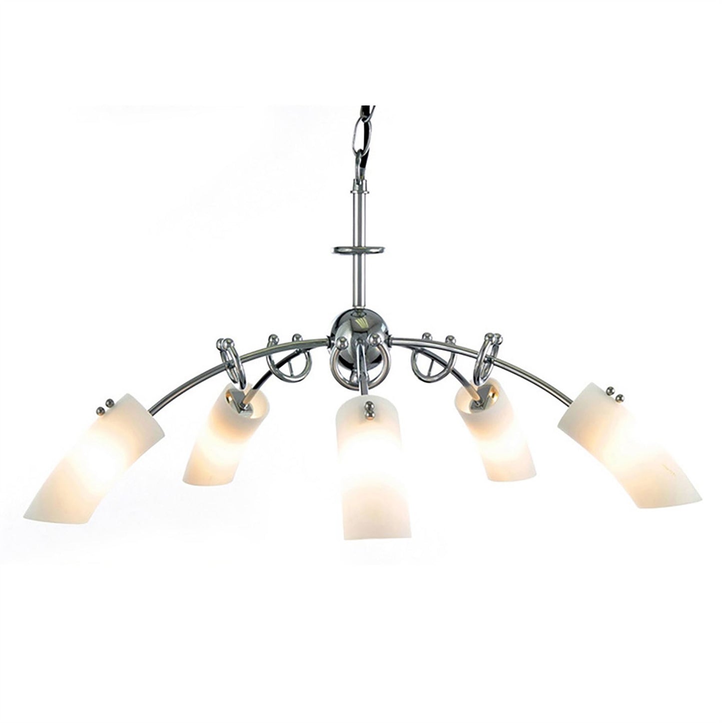 Diyas Lucia 64cm  5 Light G9 Polished Chrome/Frosted Glass Ceiling Pendant Light Fitting