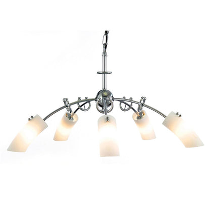 Diyas Lucia 64cm  5 Light G9 Polished Chrome/Frosted Glass Ceiling Pendant Light Fitting