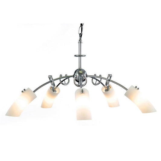 Diyas Lucia 64cm  5 Light G9 Polished Chrome/Frosted Glass Ceiling Pendant Light Fitting