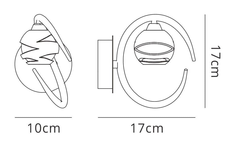 Mantra Loop Wall Light Switched 1 Light G9 ECO, Antique Brass