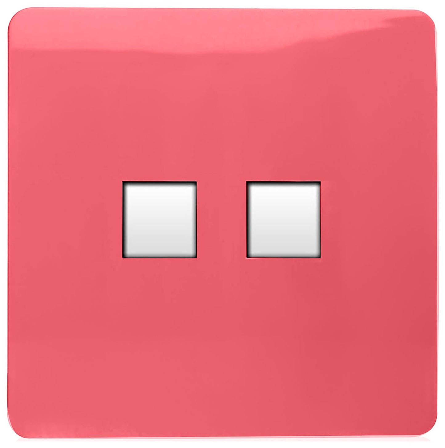 Trendi Artistic Modern Glossy Tactile 2 Gang Telephone Socket Strawberry