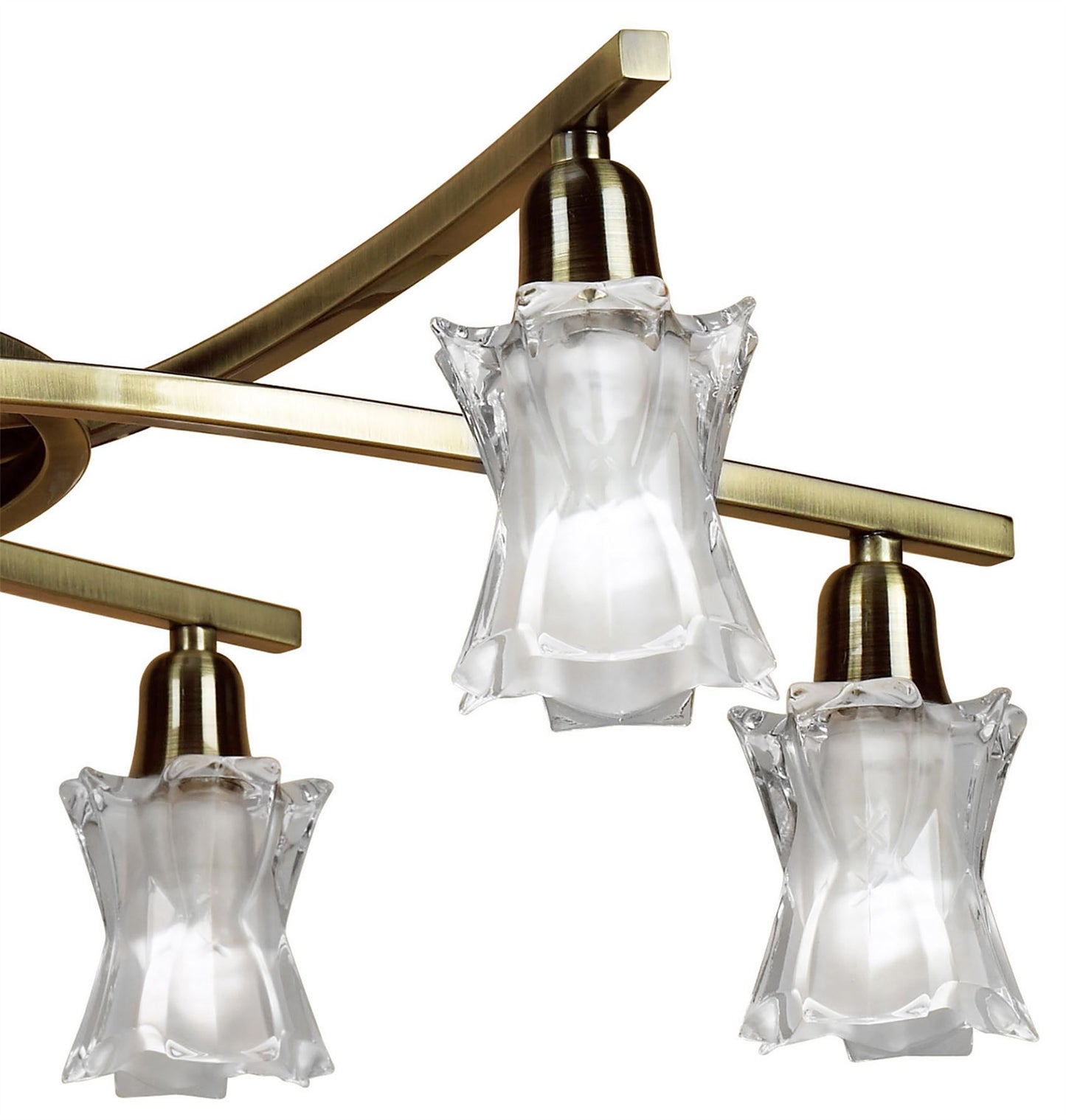 Mantra Alaska GU10 64cm Pendant Convertible To Semi Flush 6 Light L1/SGU10, Antique Brass, CFL Lamps INCLUDED
