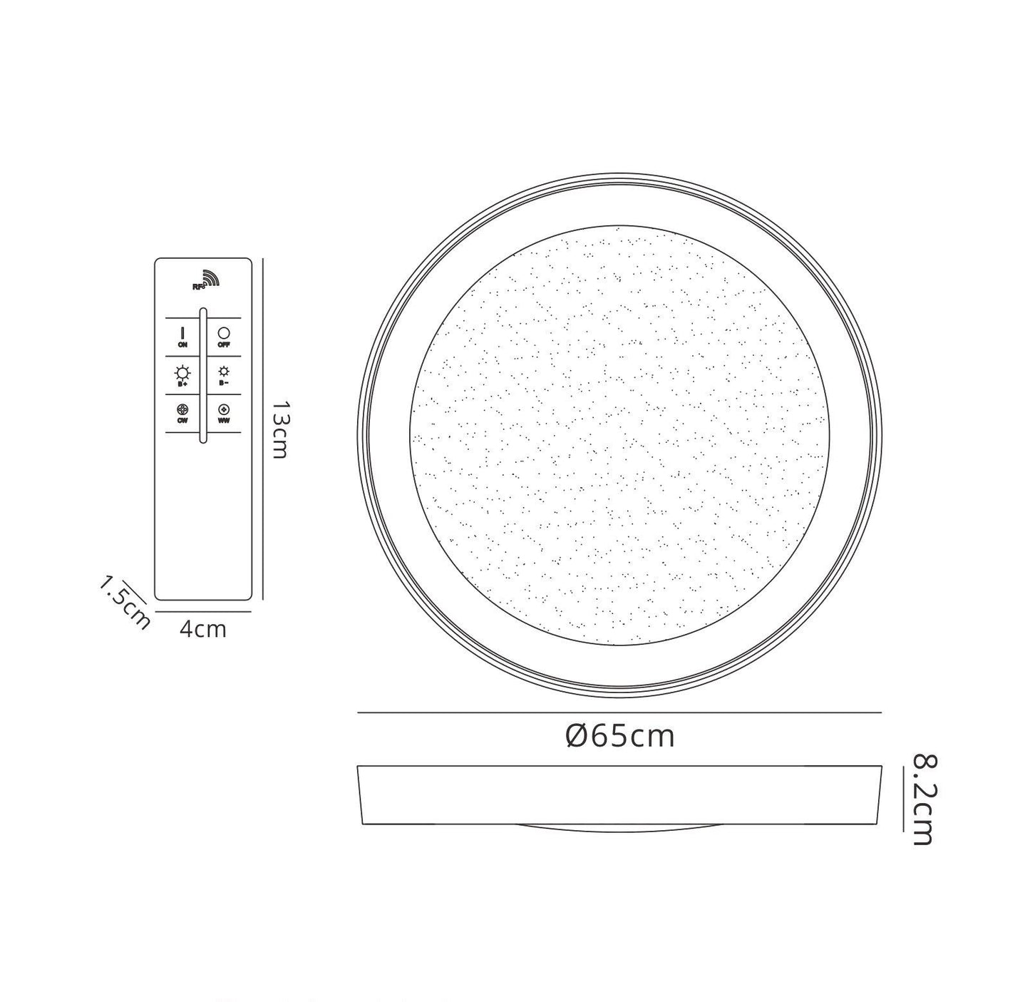 Mantra Fusion M5922 Male Flush 65cm Round 40W LED 3000-6500K Tuneable, 3200lm, Remote Control Chrome/ Acrylic, 3yrs Warranty - M5922 Crystal