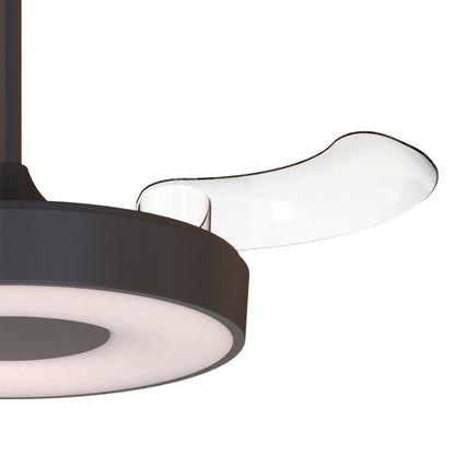 Coin Fan Mini Smart 40cm 36W LED Dimmable Ceiling With Built-In 25W DC Fan, 3000-5000K Remote, APP, Alexa & Google Voice Control, 5710lm, Black