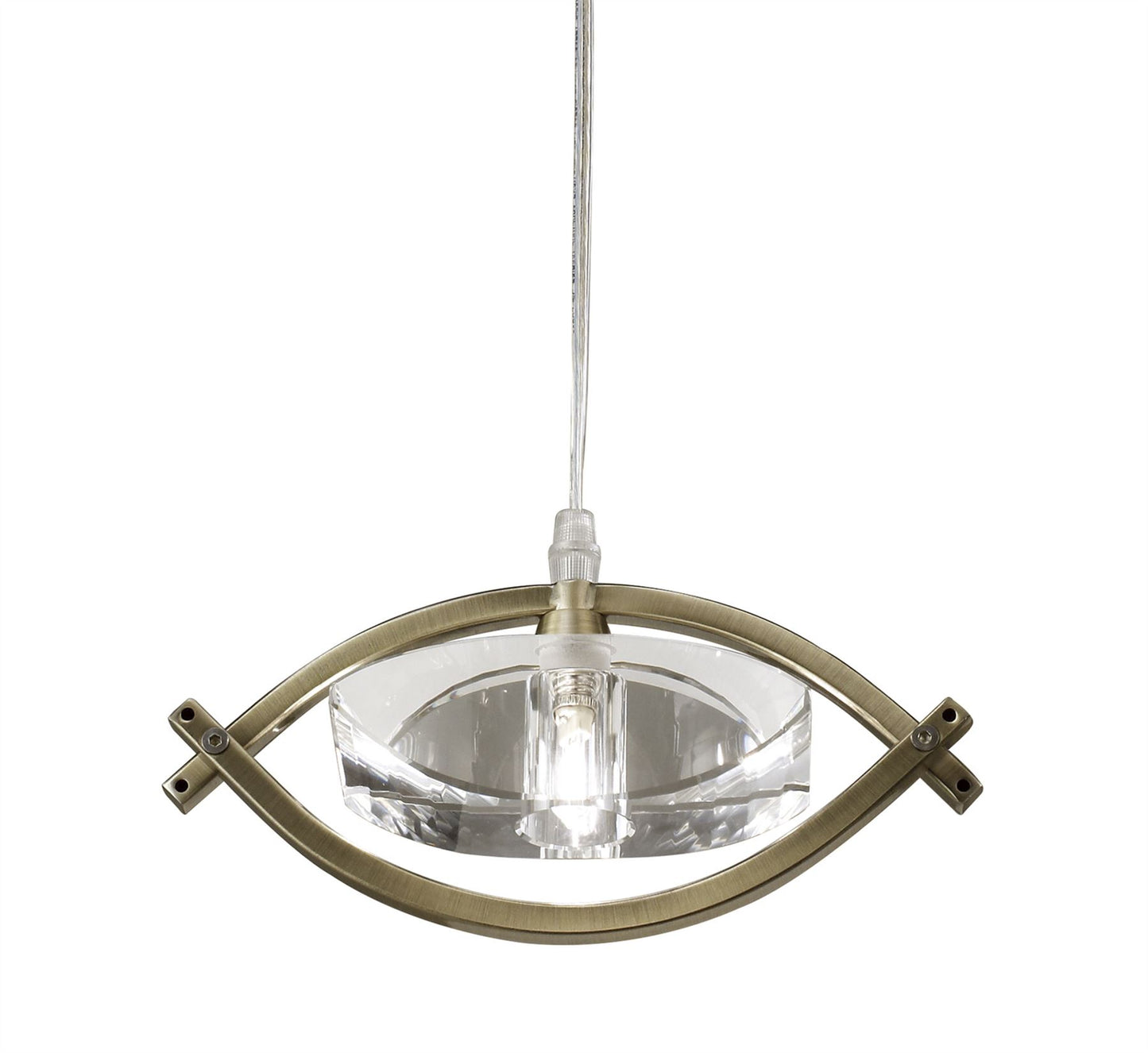Mantra Kromo Pendant 1 Light G9, Antique Brass
