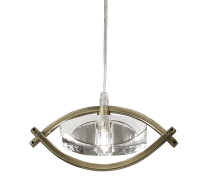 Mantra Kromo Pendant 1 Light G9, Antique Brass