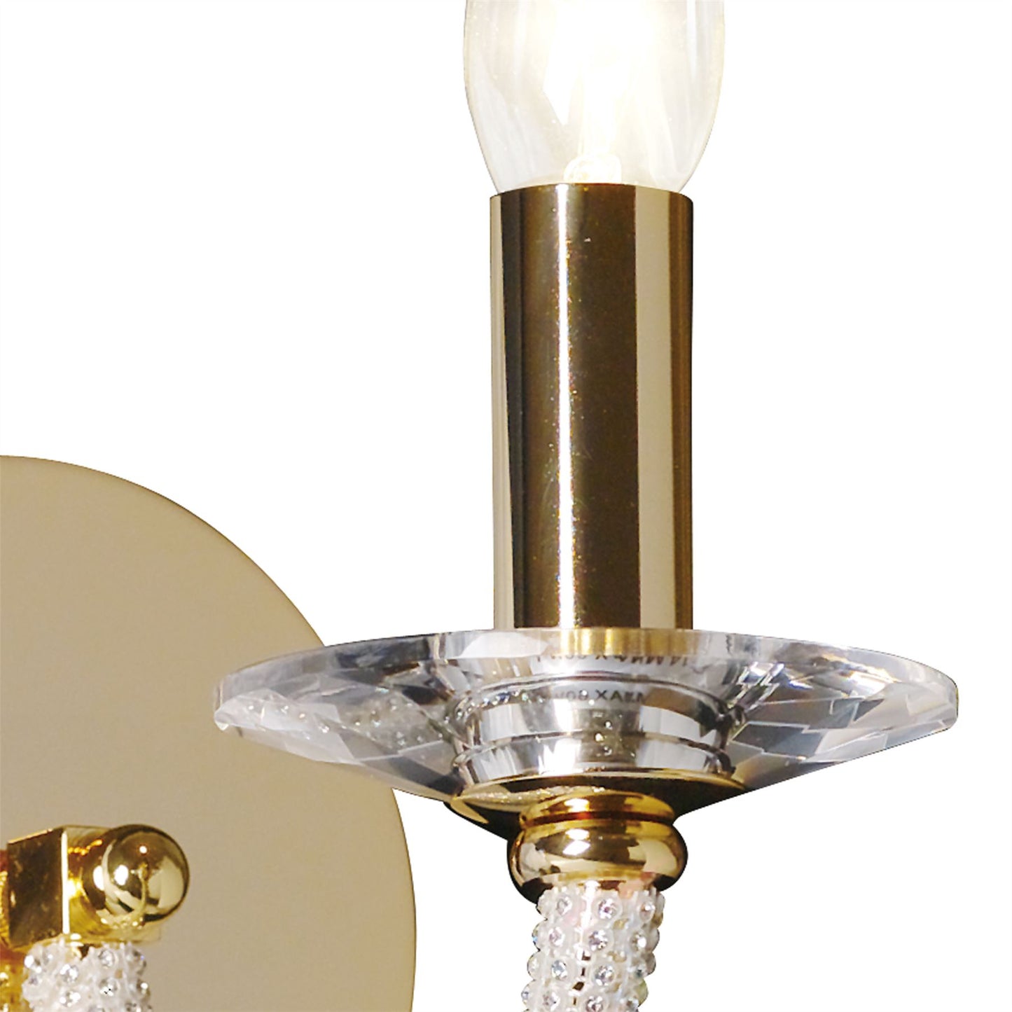 Diyas Elena Wall Light Switched 1 Light E14 Gold/Crystal