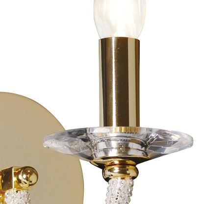 Diyas Elena Wall Light Switched 1 Light E14 Gold/Crystal