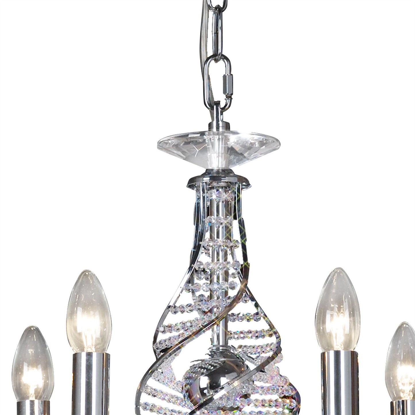 Diyas Santo 78cm  2 Tier 12 Light E14 Polished Chrome/Crystal Ceiling Pendant Light Fitting
