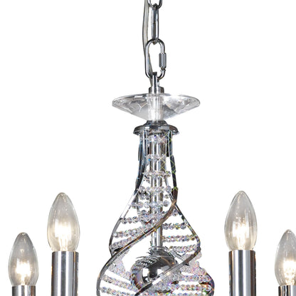 Diyas Santo 78cm  2 Tier 12 Light E14 Polished Chrome/Crystal Ceiling Pendant Light Fitting