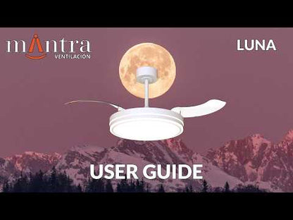 Luna 42cm 30W LED Dimmable Ceiling Light With Built-In 24W DC Fan, 3000-5000K Remote Control, 4845lm, White, 5yrs Warranty