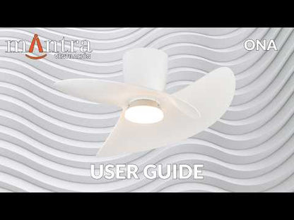 Ona 70cm 18W LED Dimmable Ceiling Light With Built-In 30W DC Fan, 3000-5000K Remote Control, 3600lm, White/Wood, 5yrs Warranty